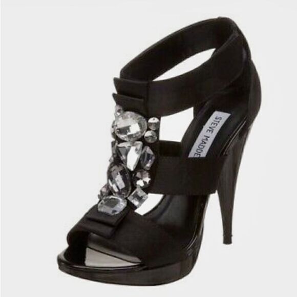 Steve Madden “Fanfair” heels with rhinestone detail. - Picture 1 of 4